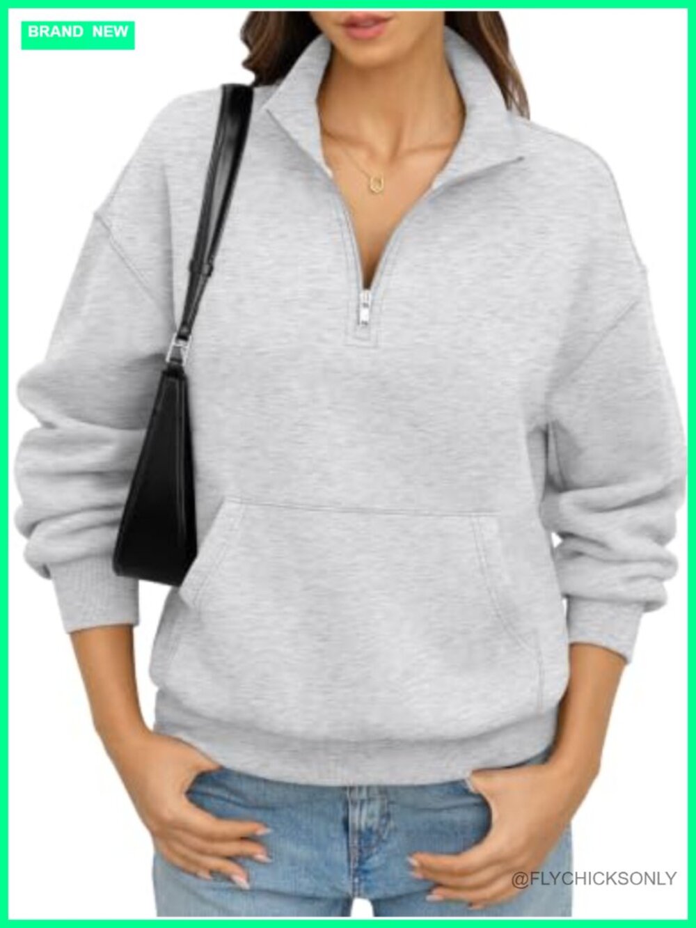 Oversized Quarter Zip Fleece Sweatshirt Y2K Pullover Women